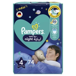 Pampers Baby-Dry Night Size 4 10-15 Kg 74 Diapers