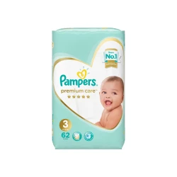 Pampers Premium Care Diapers Size 3 Midi 6-10 Kg Mega Pack 62 Diapers