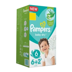 Pampers baby diapers, size (6), small box pack of 8 diapers