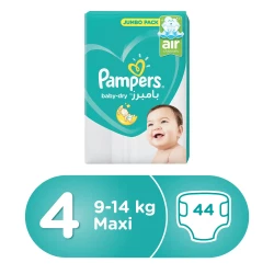 Pampers Baby-Dry Diapers Size 4 Maxi 9-14 Kg Jumbo Pack 44 Diapers