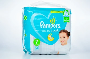 Pampers Baby-Dry Size 7 Extra Large 15+Kg Value Pack 30 Diapers