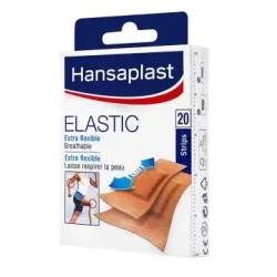 Hansaplast Elastic Plasters, Extra Flexible & Breathable, 20 Strips (2 sizes)