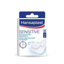 Hansaplast Sensitive Plasters, Extra Skin Friendly & Hypoallergenic, 20 Strips