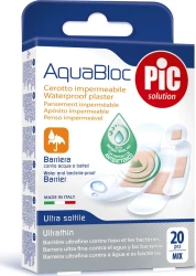 Pic AquaBloc Plaster Anti Bacterial W Proof Mix Assorted Pac