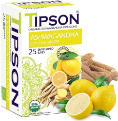Tipson Organic Ashwagandha with Lemon & Ginger 25 Tea Bag