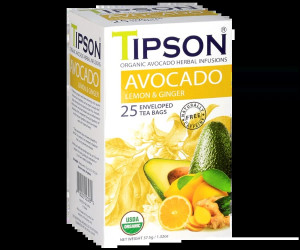 Tipson Organic Avocado Lemon & Ginger 25 Tea Bag