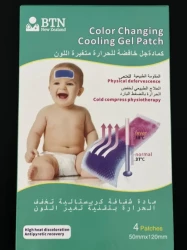 كمادة جل خافض للحرارة متغيرة اللون حسب ارتفاع درجة الحرارة