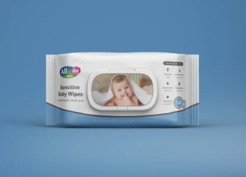 طوال اليوم مناديل مبلله للاطفال ( ازرق)-120 مناديل بغطاء (حساسه)