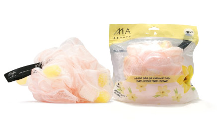 Mia Bath Pouf With Soap Vanilla120 Gm