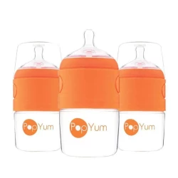 Pop Yum 3 PCS Pack Baby Feeding Bottle - 150 ml - Orange