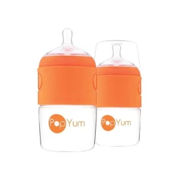 Pop Yum Baby Feeding Bottle - 150 ml - Pack of 2 - Orange