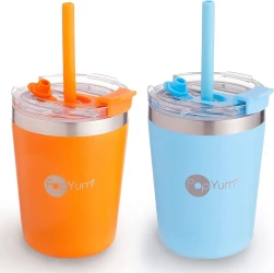 popyum-2-pack-insulated-stainless-steel-kids-cups-with-lid-and-straw-250-ml