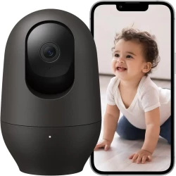Nooie 2K baby monitor, 360 Pan Tilt Wi-Fi Pet Camera with Phone App, Indoor Security Camera, AI Motion Tracking, Night Vision, Two-Way Audio, Compatible with Alexa Google Home