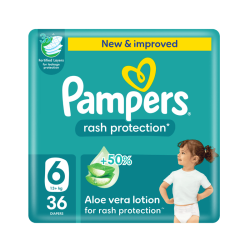 Pampers Rash Protection Taped Diapers, Size 6,13 36Pieces
