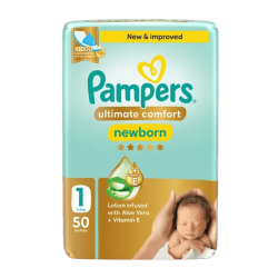 Pampers Ultimate Comfort Taped Diapers, Size 1, 2-5 50Pieces