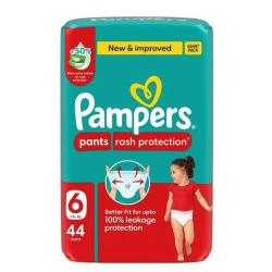 Pampers Rash Protection Pants Diapers, Size 6,16 44Pieces