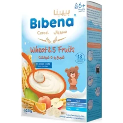 Bibena Milk Cereal Wheat & 5 Fruits Sugarfree 250g