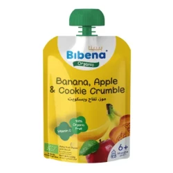 Bibena Organic Puree Banana, Apple & Cookie Crumble 100g