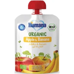 Humana Organic Apple & Banana Puree Pouch +6 Months 90g