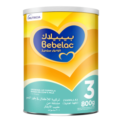 بيبيلاك جونيور ٣  تركيبة حليب خالية من زيت النخيل المرحلة ٣ للأطفال في طور النمو، من عمر سنة حتى ٣ سنوات ٨٠٠ جرام