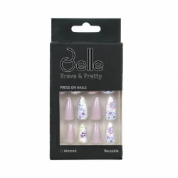 Belle Press On Nails Shatha Almond Shape Sculpted Floral