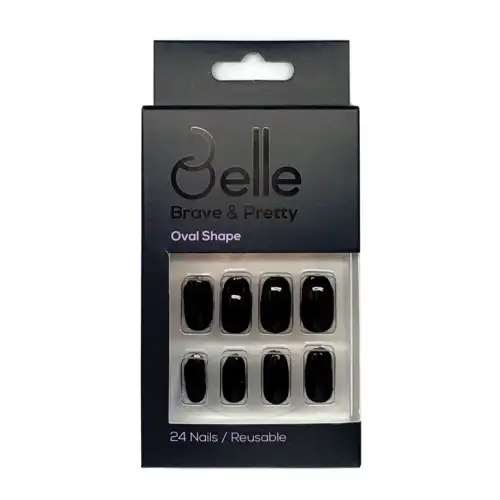 Belle Press On Nails (Hams) Glossy Black