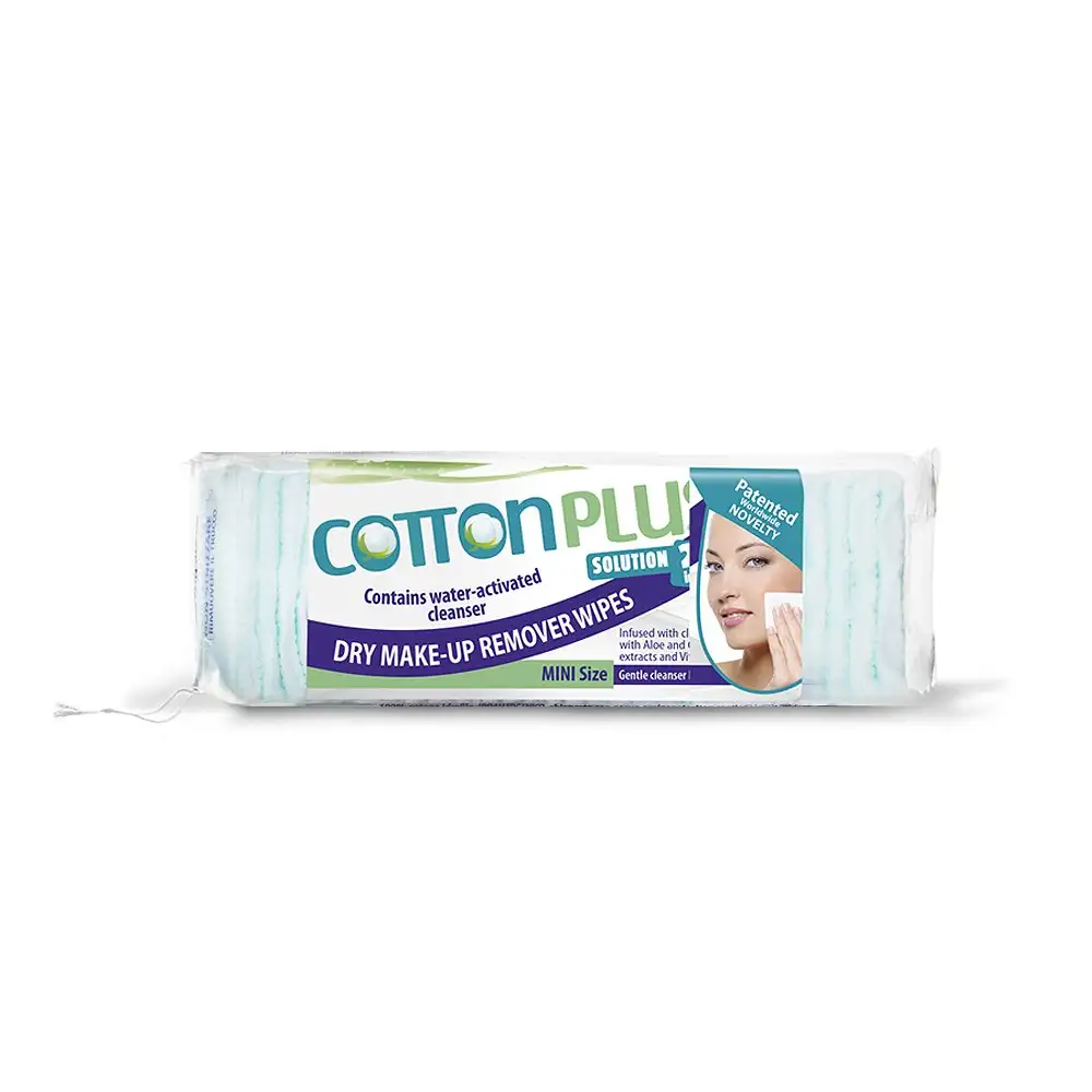 Cotton Plus Make Up Square Pads 80 Pcs Aloe Vera