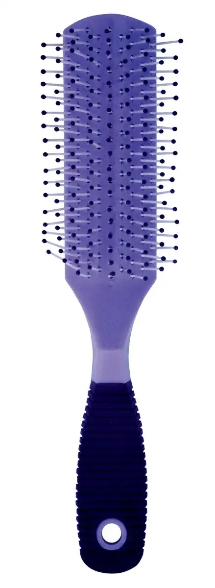 Intervion Hair Brush With Violet Rubber Handle