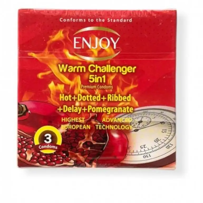 Enjoy Warm Chalenger 5 In 1 Condoms 3 Pcs