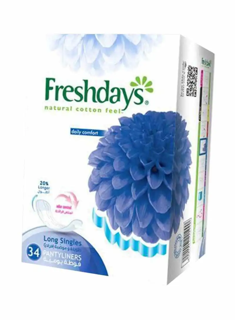 Freshdays Long Single Panty Liner Napkin 34 Pads