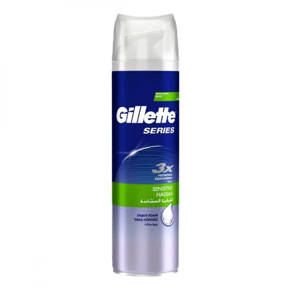 Gillette Sensitive Skin Soothing Aloe Sh Foam 250  ML 1993