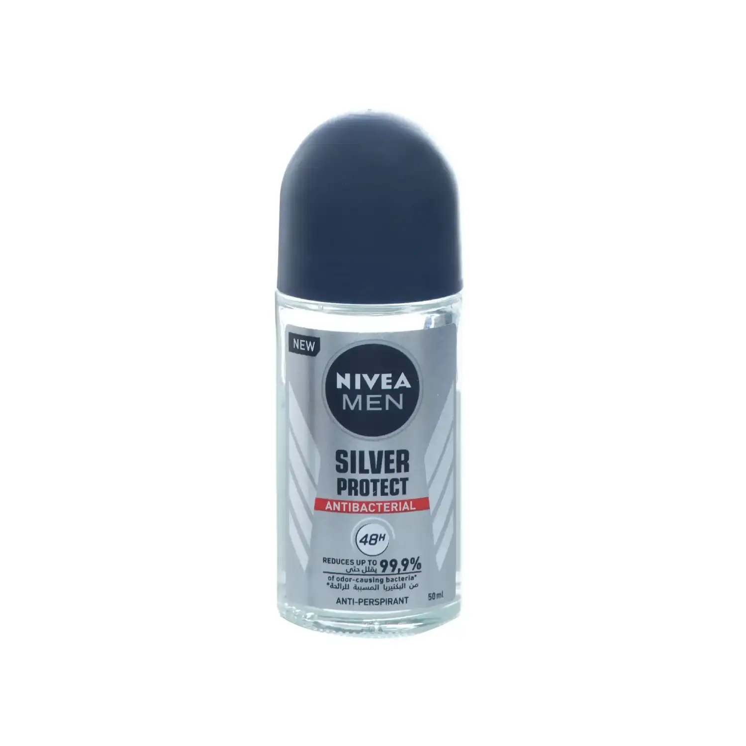 NIVEA MEN Silver Protect, Antiperspirant for Men, Antibacterial Protection, Roll-on 50ml