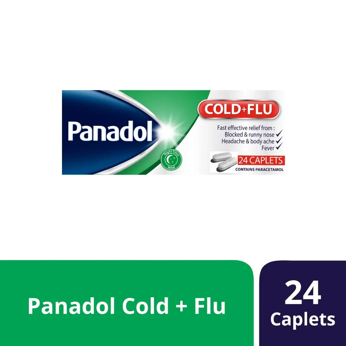 Panadol Cold and Flu Night Relief Caplets 24 Caplets