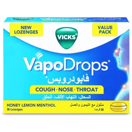 Vicks Vapodrops Honey Lemon 36 Pcs