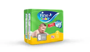 Fine Baby Diapers Doublelock Size 2 Small 3-6Kg 18 Psc