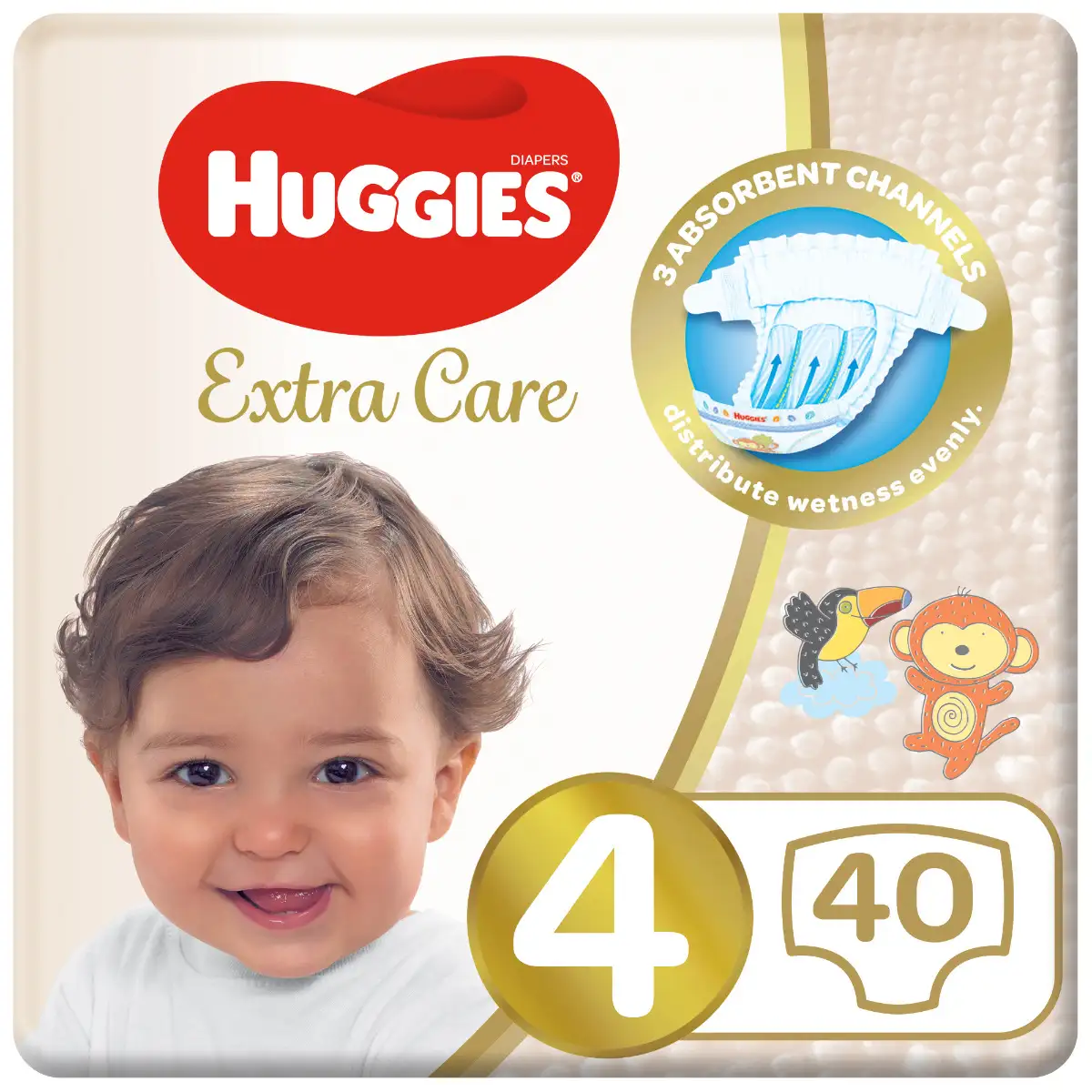 Huggies Extra Care Size 4 8 -14 Kg Value Pack 40 Diapers