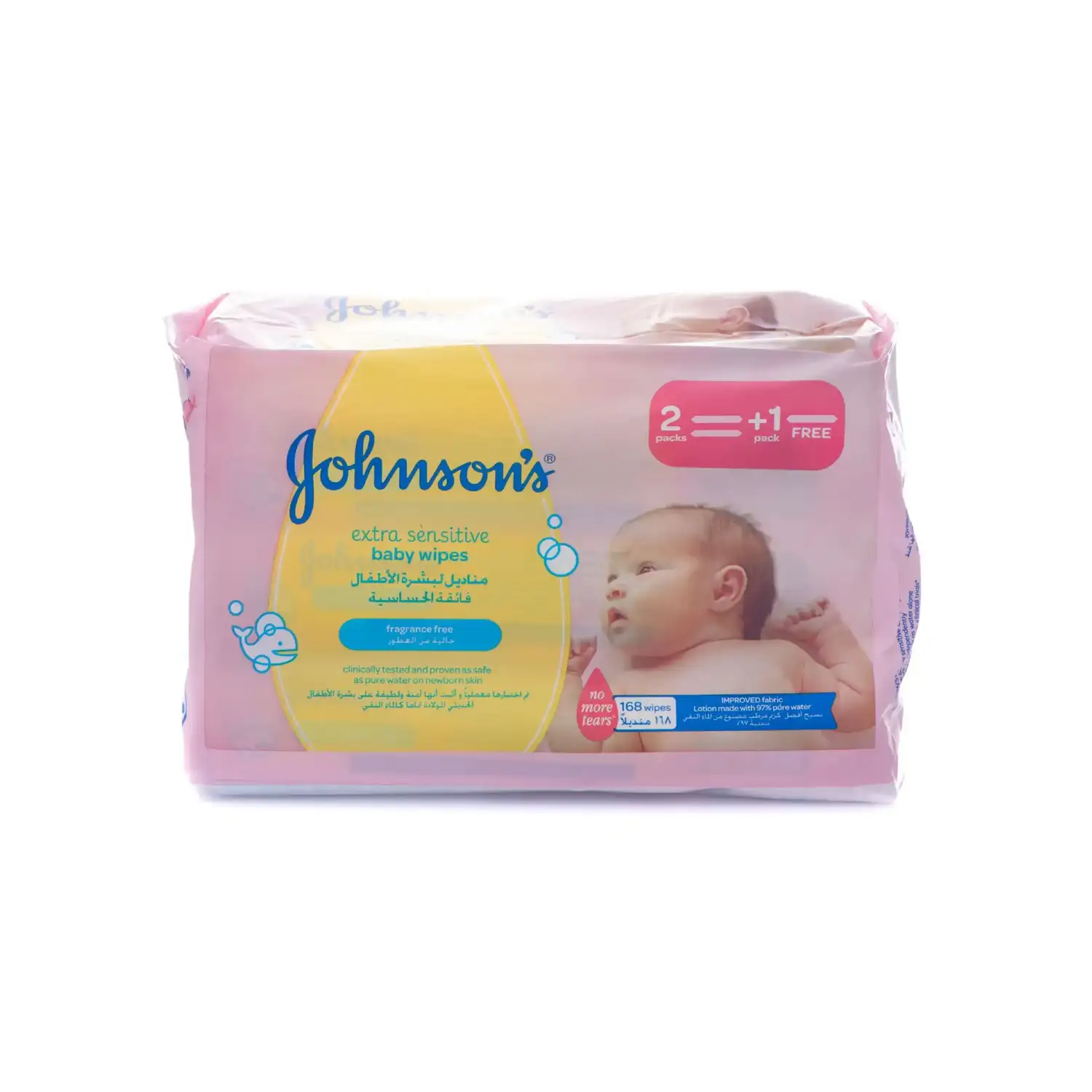 Johnson Baby Wipes Extra Sensi Frag Free ( 2+1 Free )168WPES