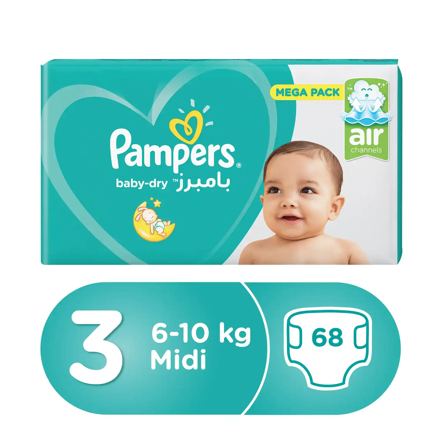Pampers Active Baby Dry Diapers Size 3 From 5-9 Kg 68 Diapers