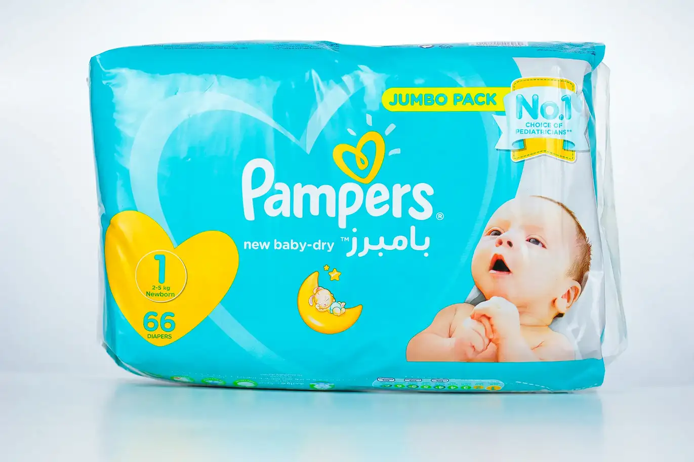 Pampers Baby-Dry Size 1 Newborn 2-5 Kg Jumbo Pack 66 Diapers