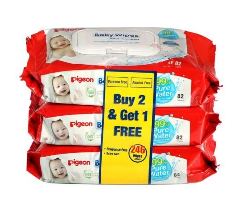 Pigeon Baby Wipes 82 Pcs 2+1 Free Offer 10592P3