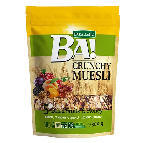 Ba ! Crunchy Muesli: 5 Dried Fruits and Honey 300G