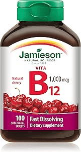 Jamieson Vitamins Vita B12 1000mcg Fast Dissolving 100 Tablets