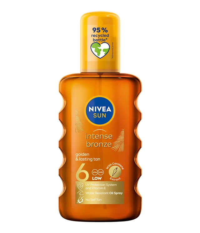 NIVEA SUN Carotene Tanning Oil Spray, Vitamin E & Jojoba Oil, SPF 6, 200ml