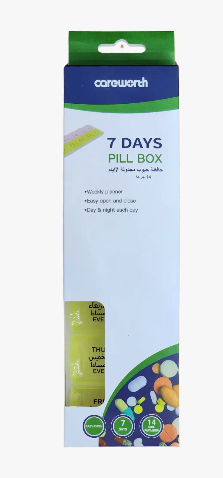 Careworth 7 day pill box (7 day x 2)