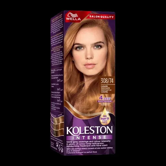 Wella Koleston Intense Hair Color 308 74 Caramel Chocolate Kit