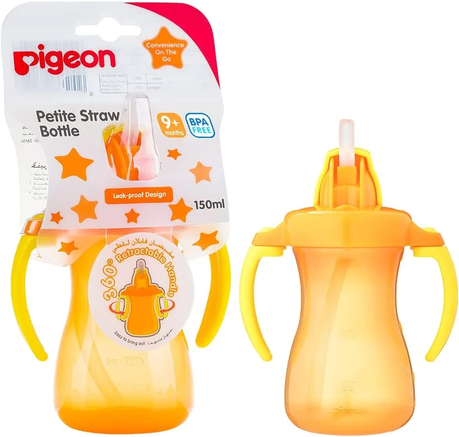 Pigeon Petite Straw Bottle (Orange) 150 Ml