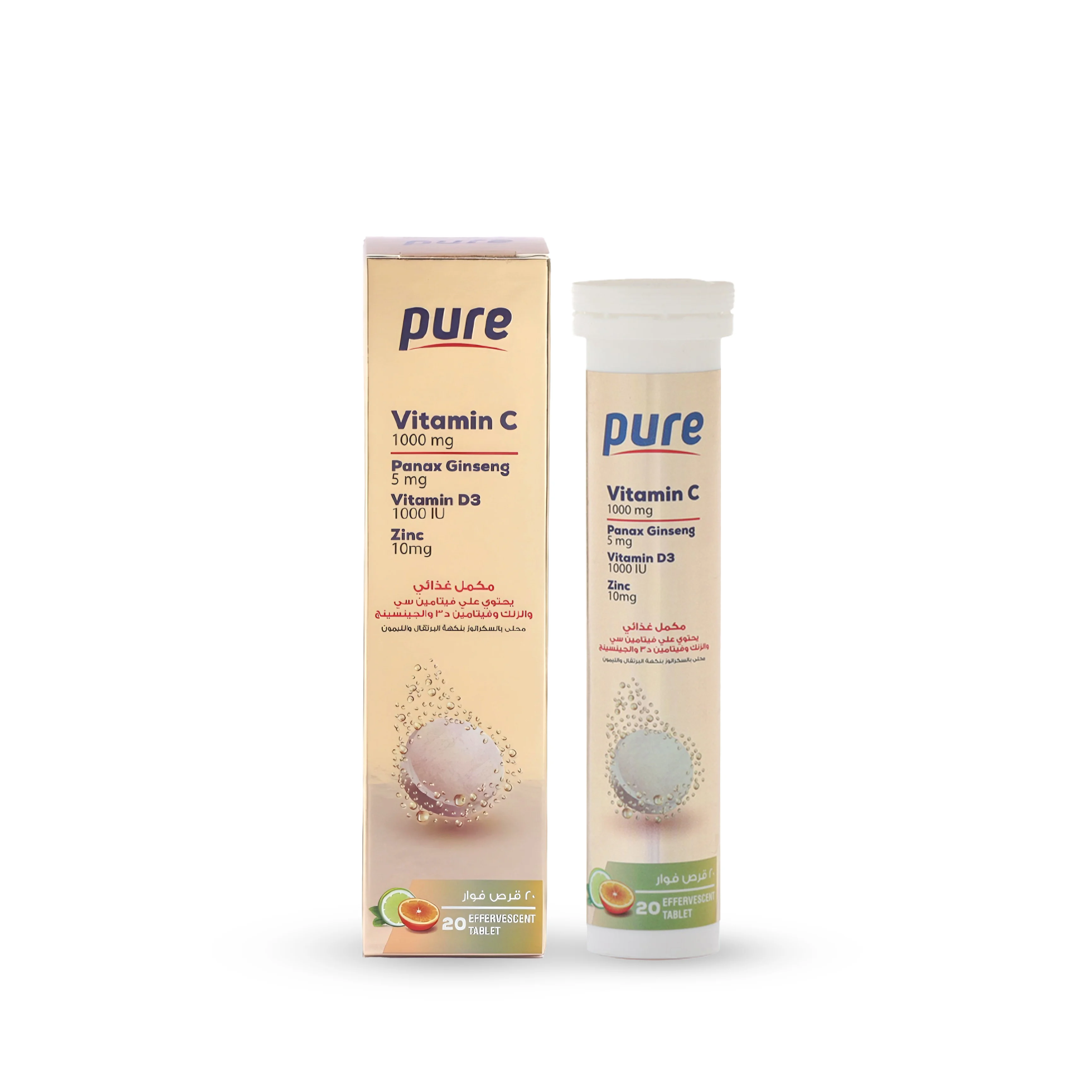 Pure Vitamin C,D3,Zinc And Ginseng 20 Eff.Tab